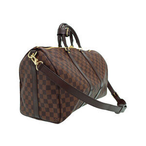 Louis Vuitton Travel Brown Ebene Bandouliere Boston Damier Keepall Bag